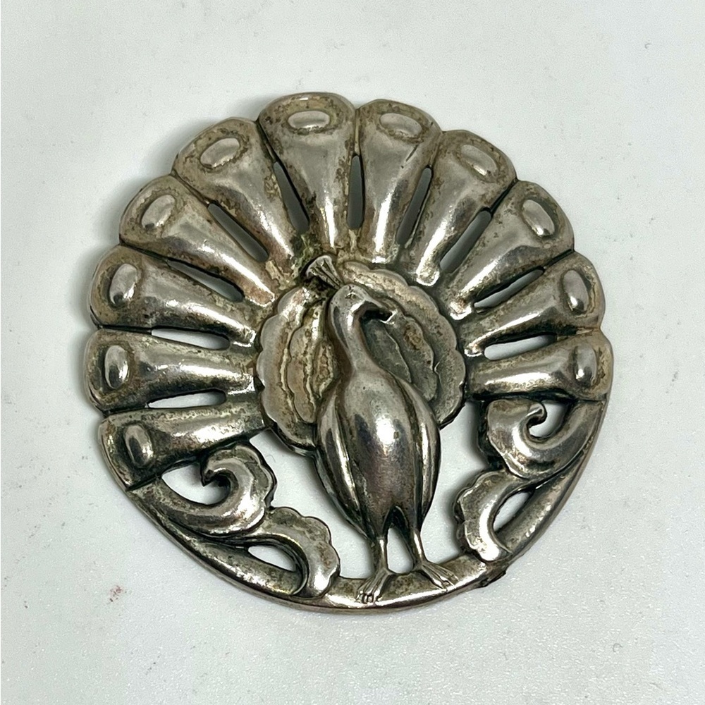 Vintage Norseland Coro Peacock Sterling Brooch